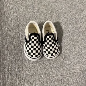Black and White Checkered Vans Toddler Size 3